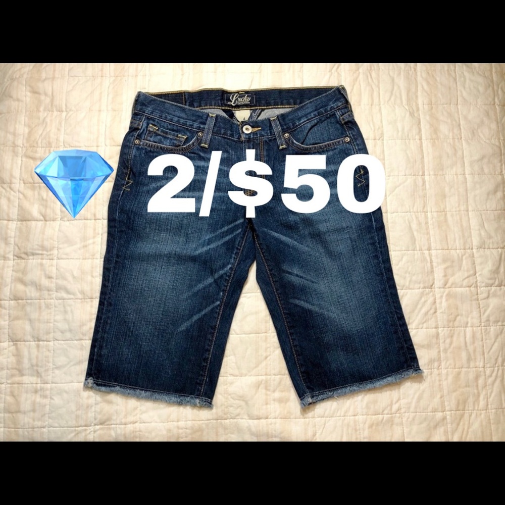 💎 Lucky Brand Zoe Crop Raw Hem Bermuda Shorts